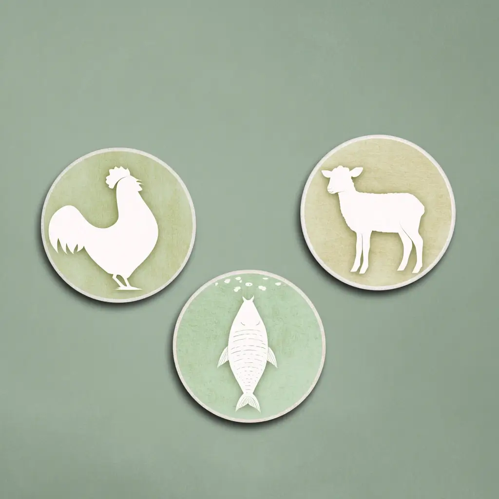 Trockenfutter für erwachsene Hunde - Symbol Proteinquelle Huhn/Lamm/Fisch